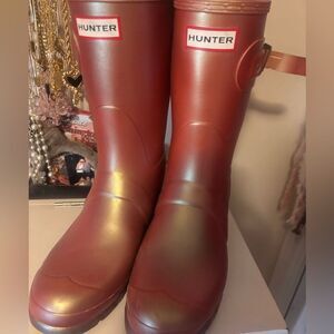 Hunter Iridescent Pink Tall Rain Boots